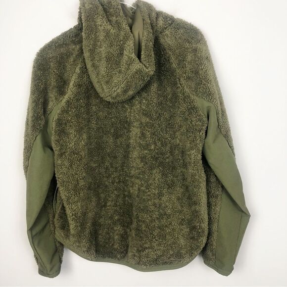 NIKE | Dark Olive Green Sherpa Pullover Hoodie Thermafit Women’s Size Medium - Picture 10 of 11